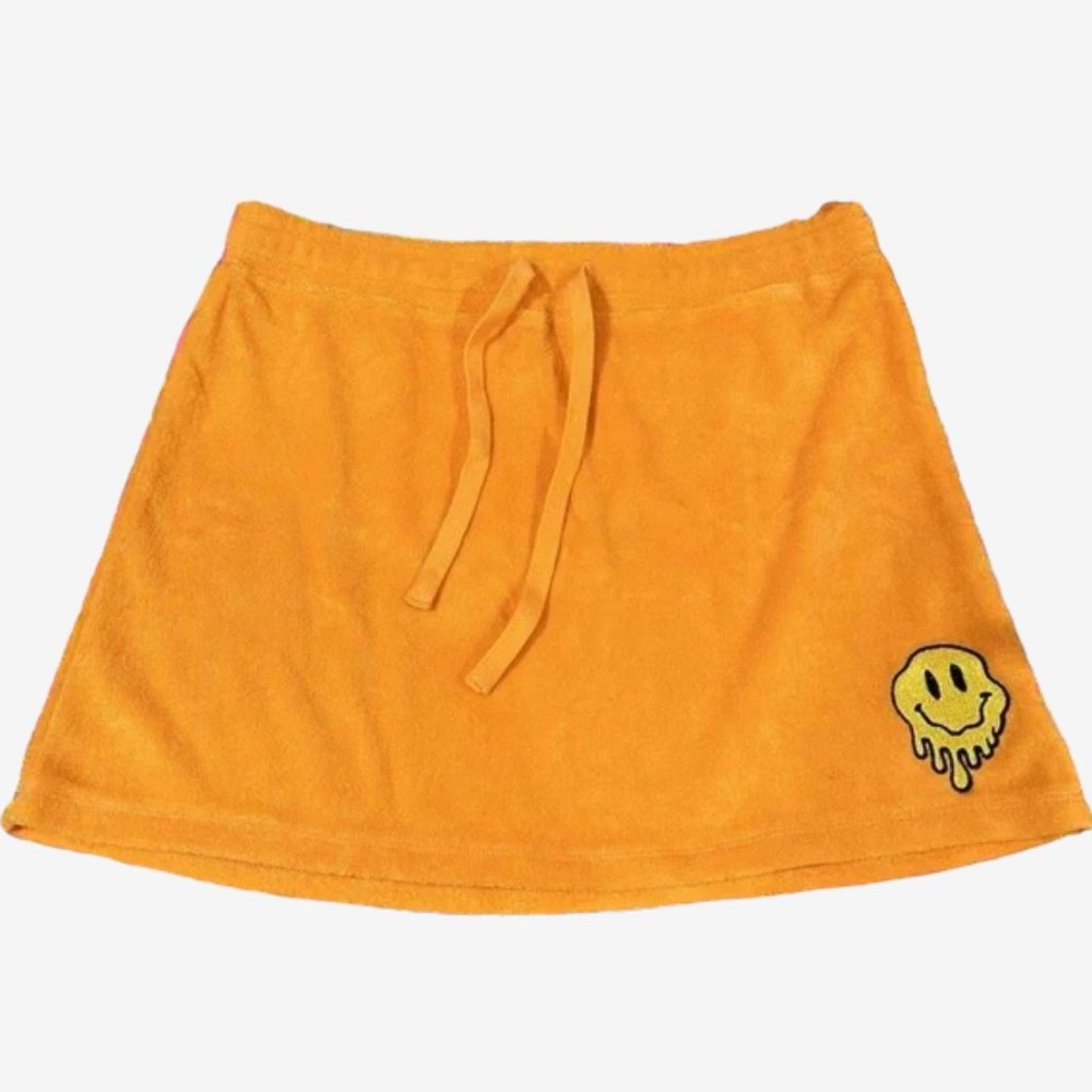 Horoscopez by Dolls Kill Orange Cotton Terry Cloth Mini Skirt Size M